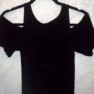 Black cold shoulder dress